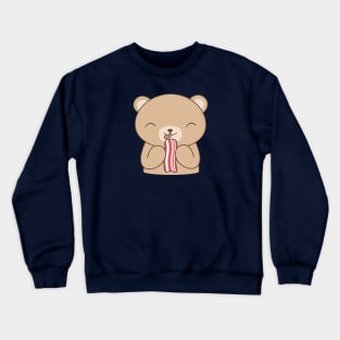 Cute Bacon Eating Bear T-Shirt Crewneck Sweatshirt